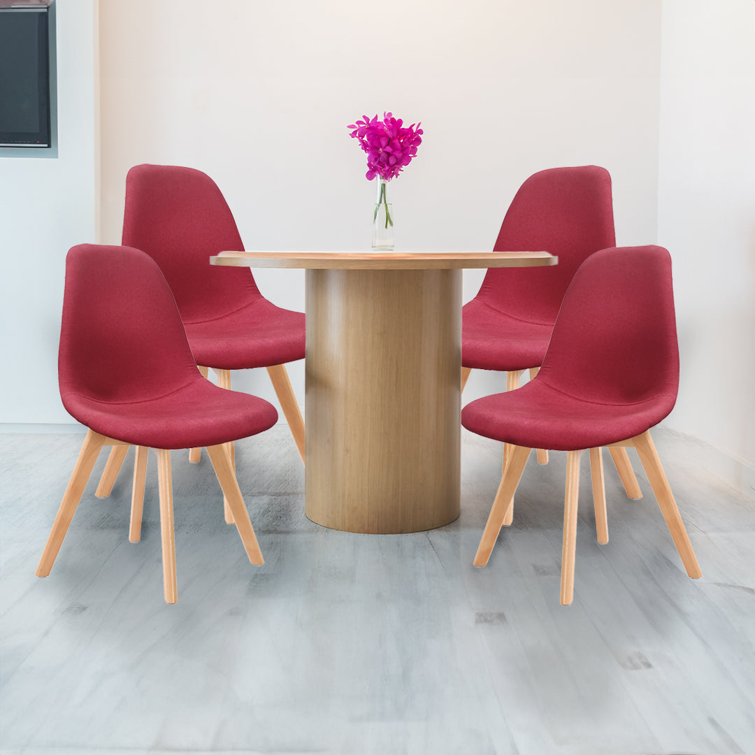 MAURY'S SET 4 SEDIA DA ARREDO CON GAMBE IN LEGNO DI COLORE RED