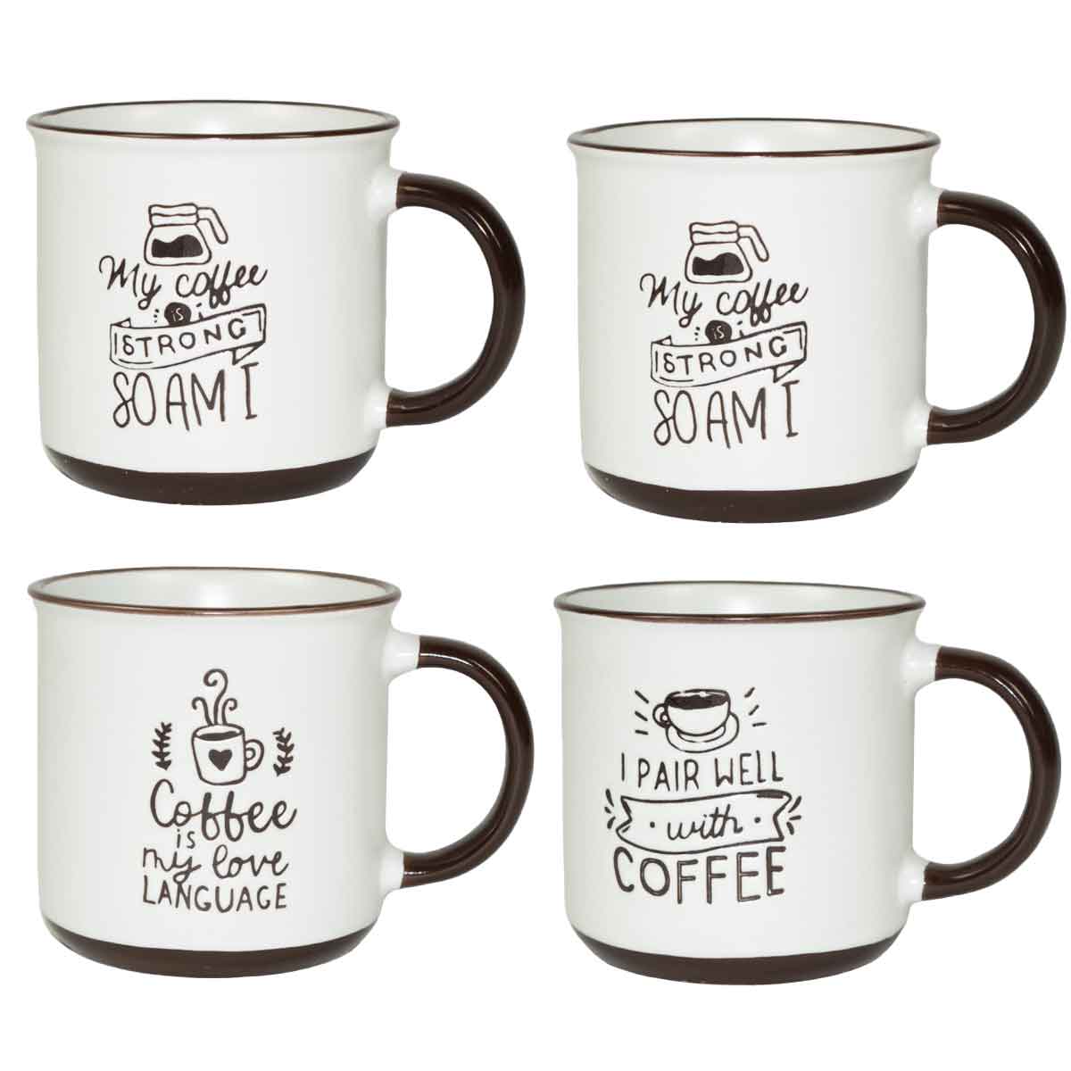 MAURY'S CLASS SET 4 TAZZE DA CAPPUCCINO CAPIENZA 430 CC IN DECORO ASSORTITO