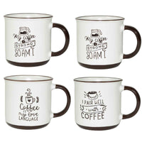 MAURY'S CLASS SET 4 TAZZE DA CAPPUCCINO CAPIENZA 430 CC IN DECORO ASSORTITO