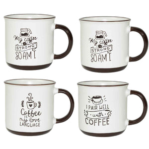 MAURY'S CLASS SET 4 TAZZE DA CAPPUCCINO CAPIENZA 430 CC IN DECORO ASSORTITO