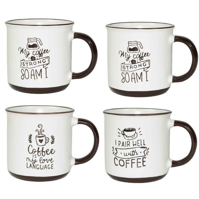 MAURY'S CLASS SET 4 TAZZE DA CAPPUCCINO CAPIENZA 430 CC IN DECORO ASSORTITO