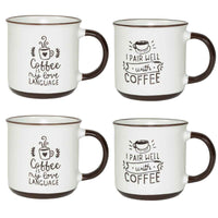 MAURY'S CLASS SET 4 TAZZE DA CAPPUCCINO CAPIENZA 430 CC IN DECORO ASSORTITO