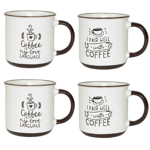 MAURY'S CLASS SET 4 TAZZE DA CAPPUCCINO CAPIENZA 430 CC IN DECORO ASSORTITO