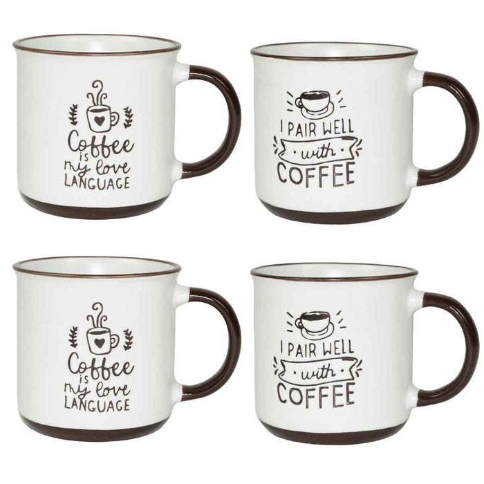 MAURY'S CLASS SET 4 TAZZE DA CAPPUCCINO CAPIENZA 430 CC IN DECORO ASSORTITO