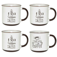 MAURY'S CLASS SET 4 TAZZE DA CAPPUCCINO CAPIENZA 430 CC IN DECORO ASSORTITO