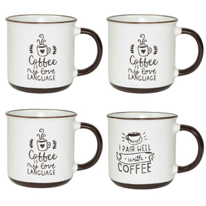 MAURY'S CLASS SET 4 TAZZE DA CAPPUCCINO CAPIENZA 430 CC IN DECORO ASSORTITO