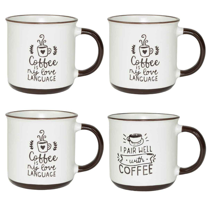 MAURY'S CLASS SET 4 TAZZE DA CAPPUCCINO CAPIENZA 430 CC IN DECORO ASSORTITO