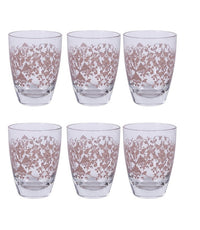 MAURY'S SET 6 BICCHIERI PRINCESS CON DECORO ROSA