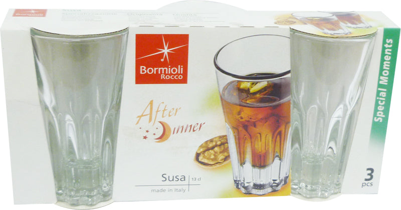 BORMIOLI SUSA TRIS DI BICCHIERI IN VETRO PER APERITIVO