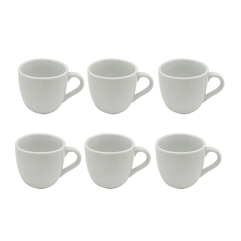 MA MAISON SET 6 TAZZINE MODELLO PERLA TAZZINA DA CAFFÈ BIANCA IN POCELLANA