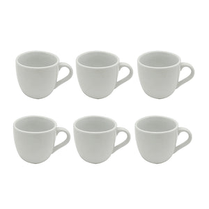 MA MAISON SET 6 TAZZINE MODELLO PERLA TAZZINA DA CAFFÈ BIANCA IN POCELLANA