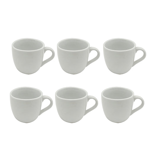 MA MAISON SET 6 TAZZINE MODELLO PERLA TAZZINA DA CAFFÈ BIANCA IN POCELLANA