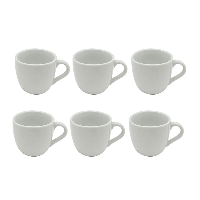 MA MAISON SET 6 TAZZINE MODELLO PERLA TAZZINA DA CAFFÈ BIANCA IN POCELLANA