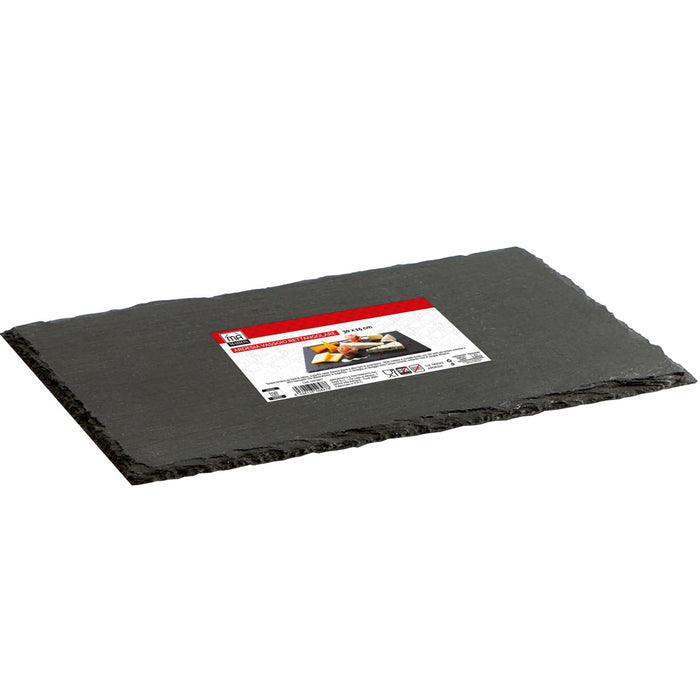 MAURY'S SET 4 VASSOI RETTANGOLARI IN ARDESIA 35 X 15 CM PER ANTIPASTI O DESSERT