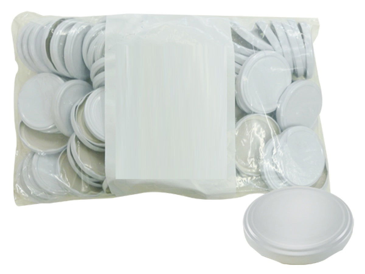 SET DA 100 CAPSULE PER BARATTOLI DA MM.70 IN COLORE BIANCO