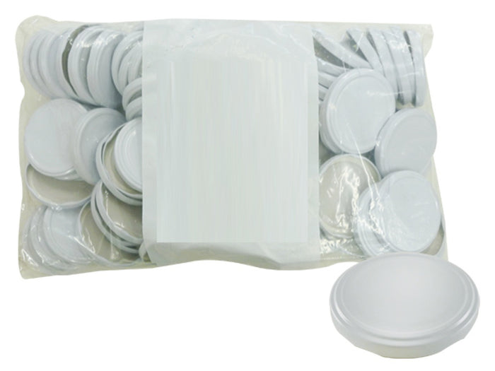 SET DA 100 CAPSULE PER BARATTOLI DA MM.70 IN COLORE BIANCO