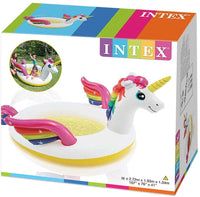 INTEX PISCINA KIDS UNICORNO CON SPRUZZINO 272X193X104 CM IN PVC SPESSORE DI 0.28