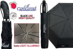 CAPOLAVORI OMBRELLO IN ALLUMINIO LIGHT PER UOMO COLORE NERO