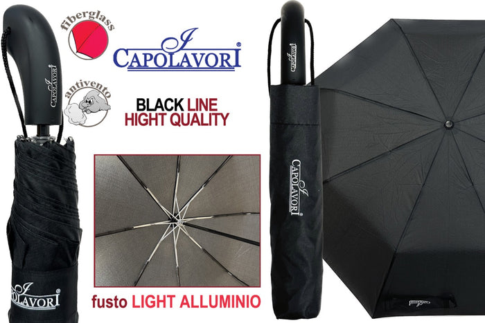 CAPOLAVORI OMBRELLO IN ALLUMINIO LIGHT PER UOMO COLORE NERO