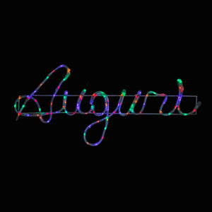 MA MAISON AUGURI SCRITTA NATALIZIA A TUBO COLOR 1,5 MT  CON LED MULTICOLOR DA ESTERNO