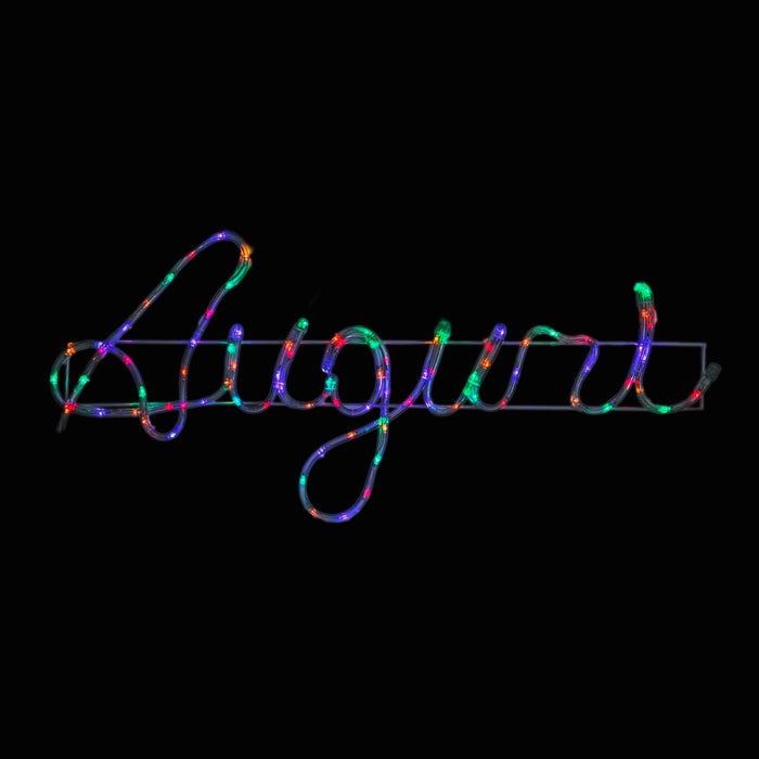 MA MAISON AUGURI SCRITTA NATALIZIA A TUBO COLOR 1,5 MT  CON LED MULTICOLOR DA ESTERNO