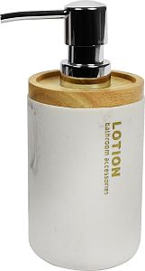 CLEO DISPENSER PER SAPONE IN PLASTICA BIANCA E TOP BAMBOO