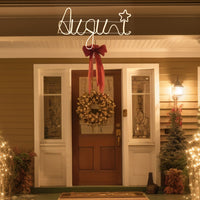 MA MAISON AUGURI SCRITTA NATALIZIA A TUBO BIANCO 110X40 CM CON LED CALDO DA ESTERNO