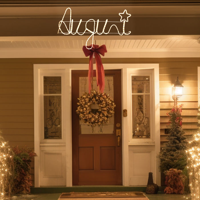 MA MAISON AUGURI SCRITTA NATALIZIA A TUBO BIANCO 110X40 CM CON LED CALDO DA ESTERNO