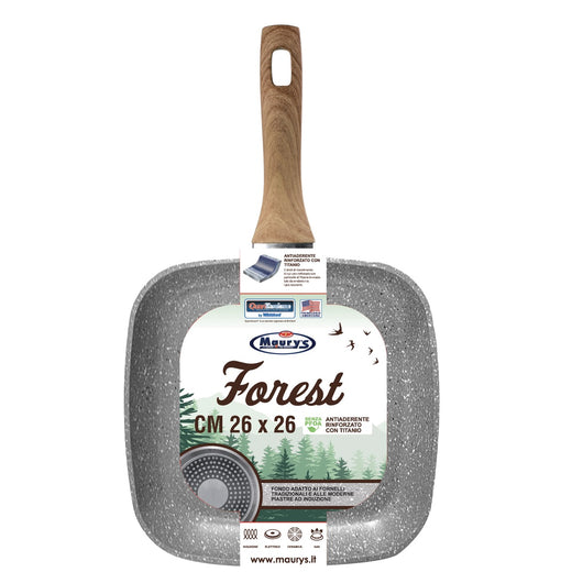 MAURY'S FOREST BISTECCHIERA CON MANICO REALIZZATA IN TITANIO RINFORZATO 26X26 CM