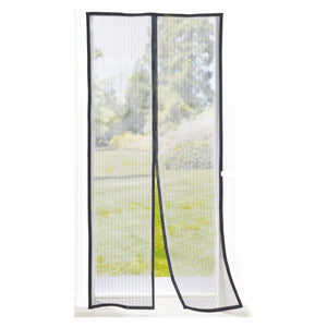 ZANZARIERA MAGNETICA CON 9 MAGNETI 210 X 90 CM NERA PER PORTA COLOR NERO