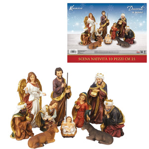SET 10 PEZZI NATIVITA' PRESEPE ALTO CM 21