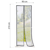 ZANZARIERA MAGNETICA CON 9 MAGNETI 210 X 90 CM NERA PER PORTA COLOR NERO