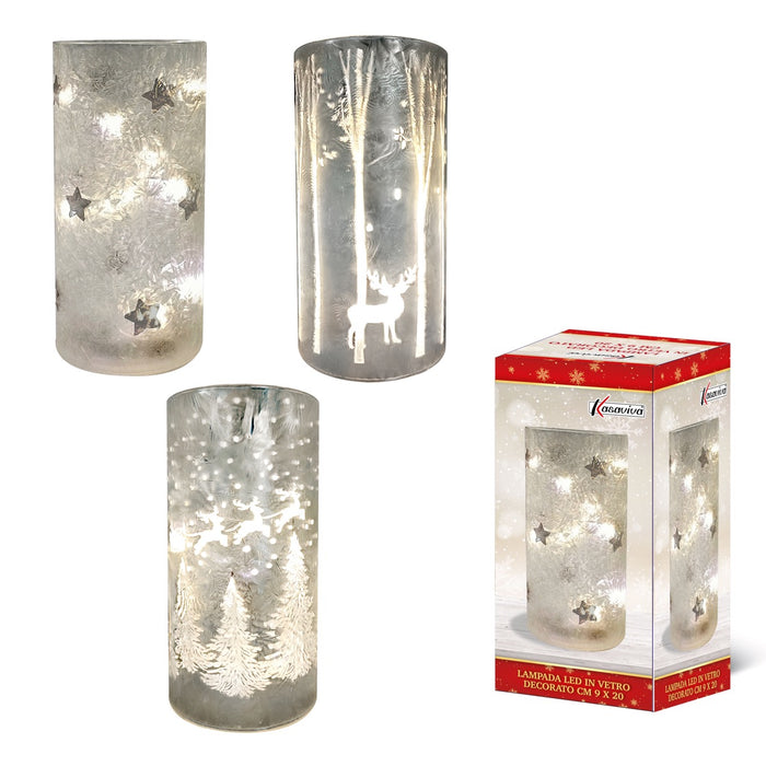 MA MAISON LAMPADA LED IN VETRO DECORATO CON FANTASIE DIVERSE E ASSORTITE MISURA 9X20H CM