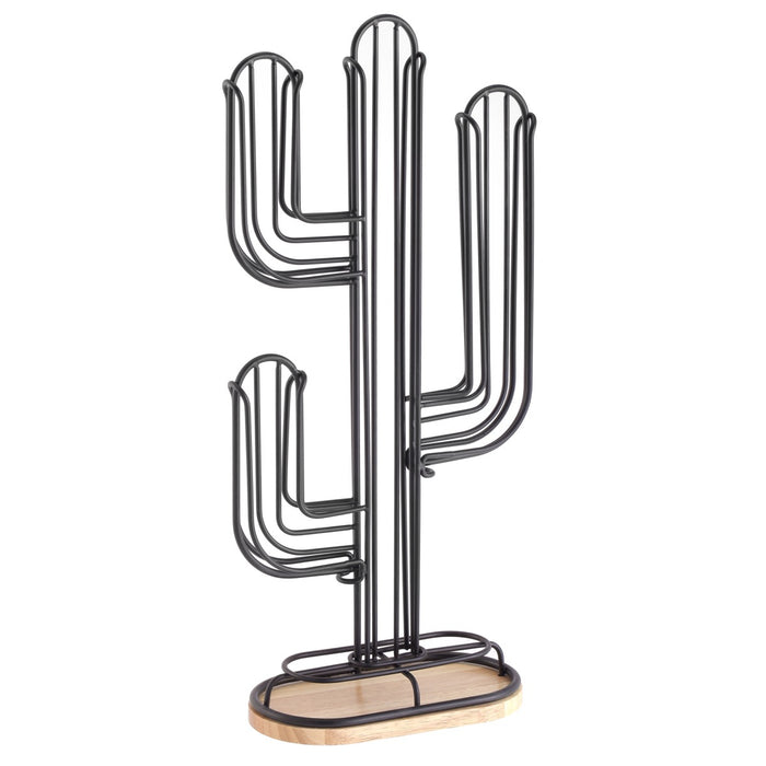 LIGNUM PORTA CIALDE IN ALLUMINIO NERO A CACTUS 20X10X42 CM