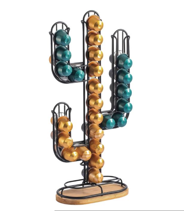 LIGNUM PORTA CIALDE IN ALLUMINIO NERO A CACTUS 20X10X42 CM