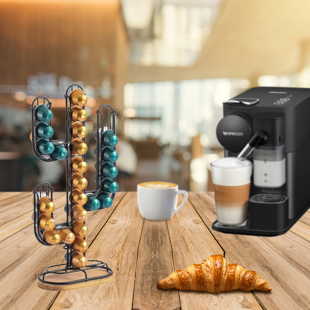 LIGNUM PORTA CIALDE IN ALLUMINIO NERO A CACTUS 20X10X42 CM