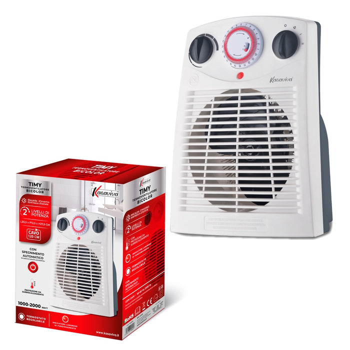 TIMY TERMOVENTILATORE BICOLOR DA 2000W 2 LIVELLI DI POTENZA
