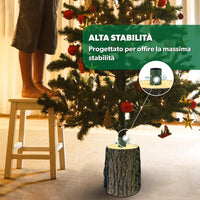 BASE PER ALBERO DI NATALE TRONCO REALISTICO DIAMETRO CM.35X45H PER ALBERI DA 210/240 CM CON KIT DI FISSAGGIO