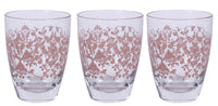 MAURY'S SISSI TRIS DI BICCHIERI PER ACQUA IN VETRO DESIGN ROSA