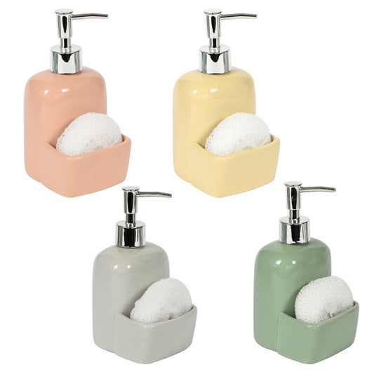 MAURY'S DISPENSER DI SAPONE DA CUCINA CON SPUGNA SHABBY IN COLORE ASSORTITO