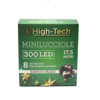 HIGH-TECH LUCI DI NATALE 300 LED BIANCO CALDO DA INTERNO E ESTERNO 13,5 METRI