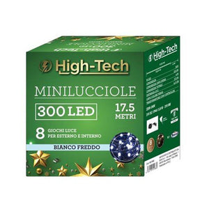 HIGH-TECH FILO DI LUCI A LED NATALIZIE CON 300 LED COLORE BIANCO FREDDO