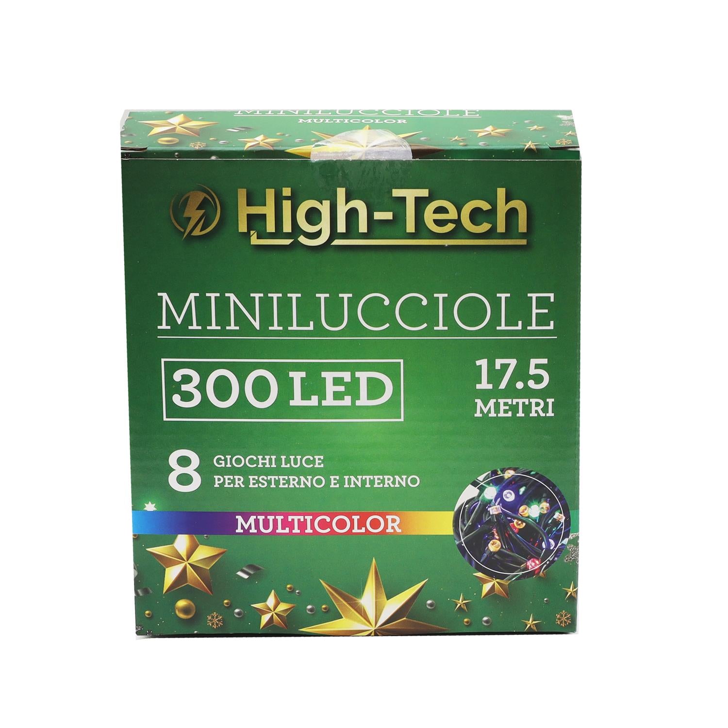 HIGH-TECH LUCI DI NATALE 300 LED MULTICOLOR DA INTERNO E ESTERNO 17,5 METRI