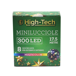 HIGH-TECH LUCI DI NATALE 300 LED MULTICOLOR DA INTERNO E ESTERNO 17,5 METRI