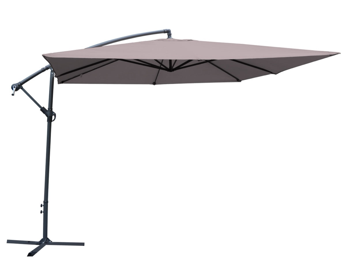 MAURY'S OMBRELLONE QUADRATO LAMPARA 3 X 3 METRI IN COLORE GRIGIO