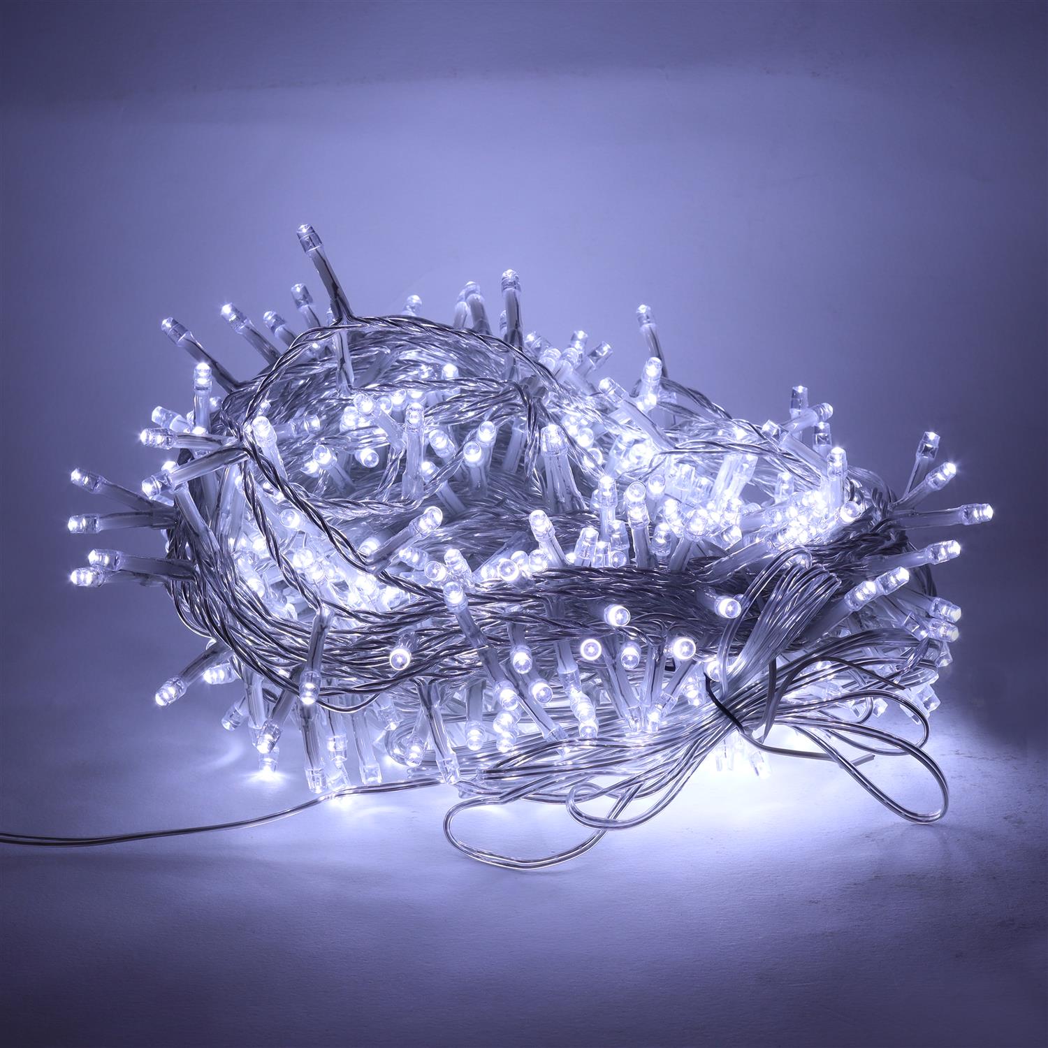 HIGH-TECH LUCI DI NATALE 500 LED BIANCO FREDDO DA INTERNO E ESTERNO 26,5 METRI