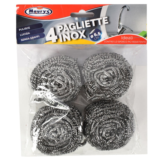 MAURY'S PAGLIETTE INOX IN CONFEZIONE DA 4 PZ 6,5 CM