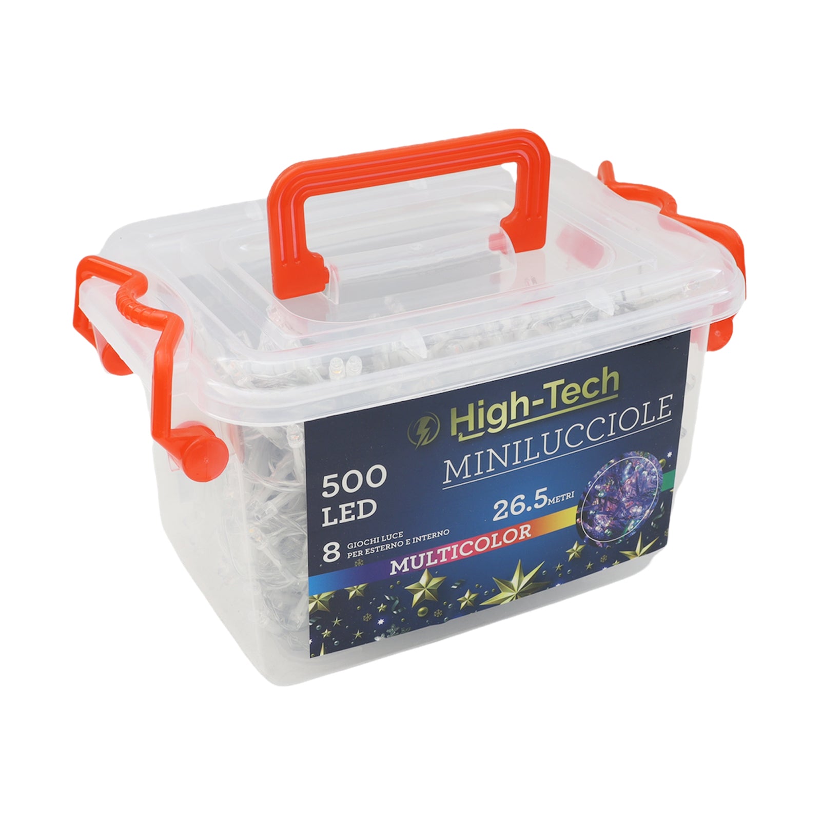 HIGH-TECH LUCI DI NATALE 500 LED MULTICOLR DA INTERNO E ESTERNO 26,5 METRI