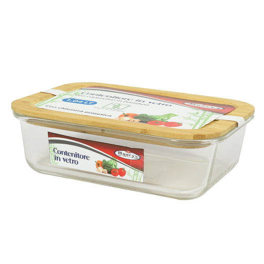 MAURY'S CONTENITORE VETRO CON COPERCHIO ERMETICO IN BAMBOO CAPIENZA 1.04 LITRI