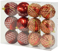 MAURY'S BOX CON 12 SFERE DI NATALE PER ALBERO DA 6 CM COLORE ROSSO
